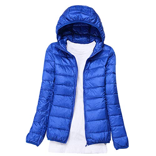 Leichte Daunenjacke Mit Kapuze Damen Steppjacke Daunenmantel Damen Winter Daunen Winterjacke Damen Leicht Ultraleichte Dünne Steppjacken Frauen Federleichte Softdaunenjacke Übergangsjacke Saphir von Pengniao