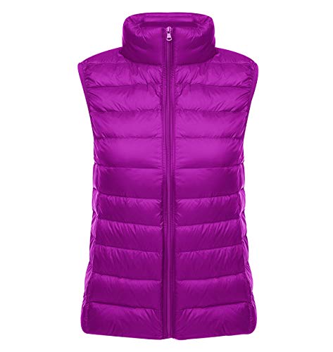 Leichte Daunenweste Damen Steppweste Leicht Ärmellose Daunen Weste Damen Dünne Übergröße Ultraleicht Light Daunenjacke Ärmellos Daunenmantel Steppjacke Ultraleichte Große Größen Winter Violett M von Pengniao