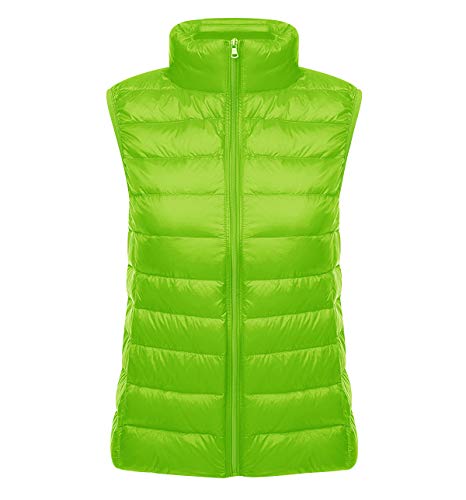 Leichte Daunenweste Damen Steppweste Leicht Ärmellose Daunen Weste Damen Dünne Übergröße Ultraleicht Light Daunenjacke Ärmellos Daunenmantel Steppjacke Ultraleichte Große Größen Winter Grün 3XL von Pengniao