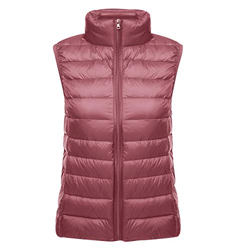 Leichte Daunenweste Damen Steppweste Leicht Ärmellose Daunen Weste Damen Dünne Übergröße Ultraleicht Light Daunenjacke Ärmellos Daunenmantel Steppjacke Ultraleichte Große Größen Winter Rosa 3XL von Pengniao