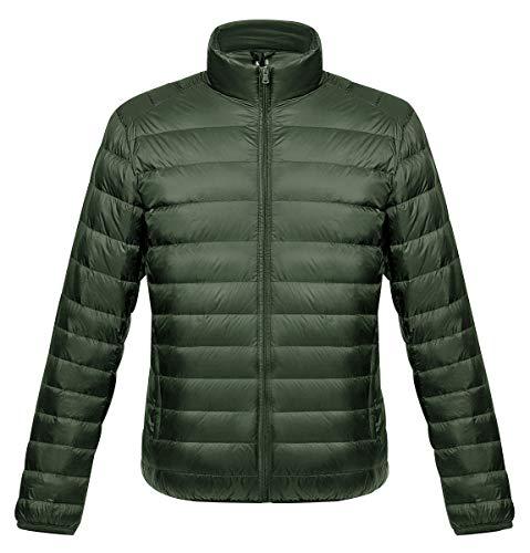 Pengniao Leichte Daunenjacke Herren Daunenmantel Steppjacke Daunen Winterjacke Herren Leicht Männer Light Down Jacke Daunenjacken Ultraleichte Dünne Steppjacken Winter Übergröße Große Größen Grün 2XL von Pengniao