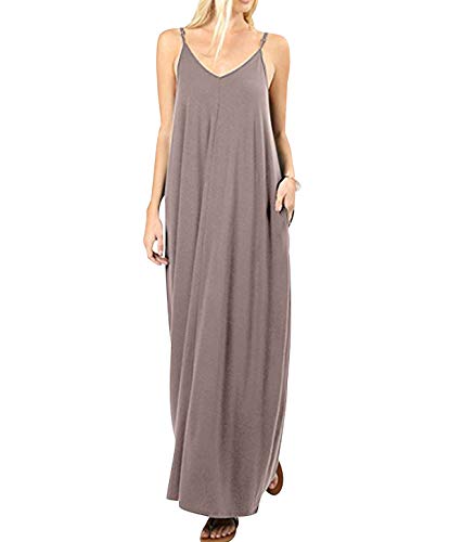 Sommerkleider Lang Maxikleid Strandkleider Lange Kleider Sommer Boho Bodenlanges Kleid Jerseykleid Trägerkleid Sommerkleid V Ausschnitt Bohemian Strandkleid Freizeitkleider Große Größen Khaki 2XL Sommerkleider Lang Maxikleid Strandkleider Lange Kleider Sommer Boho Bodenlanges Kleid Jerseykleid Trägerkleid Sommerkleid V Ausschnitt Bohemian Strandkleid Freizeitkleider Große Größen Khaki 2XL von Pengniao