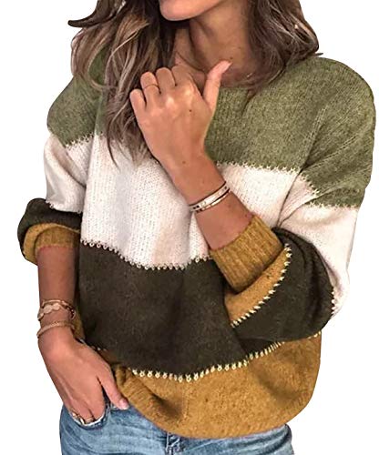 Strickpulli Damen Strickpullover Knitted Pullover Damen Oversize Pullover Strick Gestreift Pulli Lässiger Frauen Pullis Winterpullover Damen-Pullover Lockerer Übergröße Strickpullis Winter Gelb M Strickpulli Damen Strickpullover Knitted Pullover Damen Oversize Pullover Strick Gestreift Pulli Lässiger Frauen Pullis Winterpullover Damen-Pullover Lockerer Übergröße Strickpullis Winter Gelb M von Pengniao