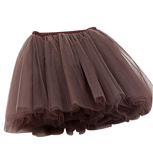 Tüllrock Damen Tüll Röcke Tütü Tutu Erwachsene Rock Tüll Petticoat Unterrock Tüllröcke Kurz Karneval Ballett Tutu Kostüm Tütüs Fasching Tüllrock Prinzessin Tüllröckchen 50er Rockabilly Kaffee von Pengniao