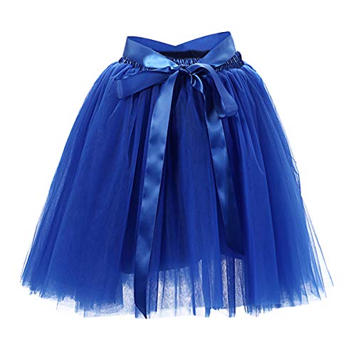 Tüllrock Damen Tüll Röcke Tütü Tutu Erwachsene Rock Tüll Petticoat Unterrock Tüllröcke Kurz Karneval Ballett Tutu Kostüm Tütüs Fasching Tüllrock Prinzessin Tüllröckchen 50er Rockabilly Saphir von Pengniao