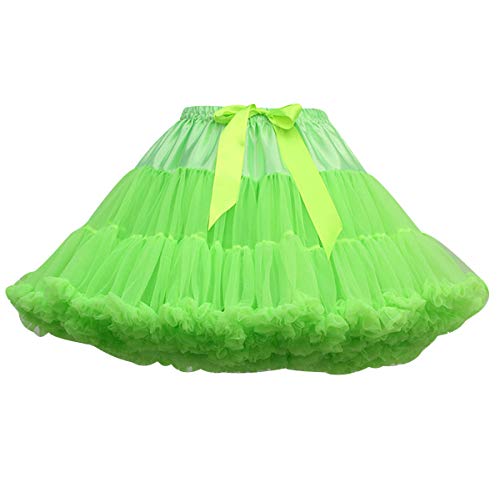 Tüllrock Damen Tutu Rock Tüll Röcke Tütü Petticoat Unterrock Tüllröcke Outfit Kurz Karneval Ballett Tutu Kostüm Erwachsene Tütüs Prinzessin Fasching 50er Rockabilly Party Hochzeit Vintage Grün von Pengniao