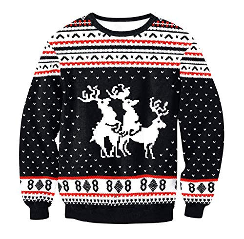 Ugly Weihnachtspullover Herren Lustige Xmas Pullover Weihnachten 3d Damen Hässliche Weihnachtspulli Sweatshirt Weihnachts Santa Pullis Christmas Sweater Weihnachtspullis Pärchen Winterpullover L von Pengniao