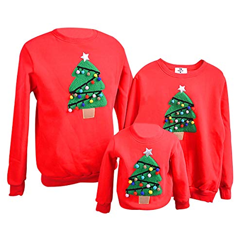 Weihnachtspullover Familie Pulli Pullover Weihnachten Herren Sweatshirt Pullis Sweater Damen Kinder Jumper Weihnachtspullis Christmas Rentier Weihnachts Xmas Winterpullover Jungen Mädchen Rouge L von Pengniao