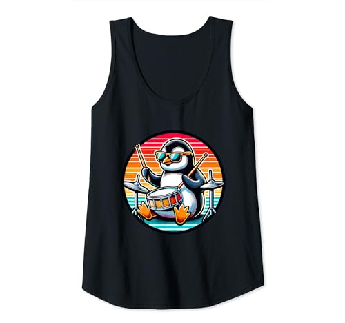 Damen Lustiger Pinguin-Schlagzeuger mit Drumsticks Music Rock Band Tank Top Damen Lustiger Pinguin-Schlagzeuger mit Drumsticks Music Rock Band Tank Top von Penguin Drums Rock Band Musician Animal Winter