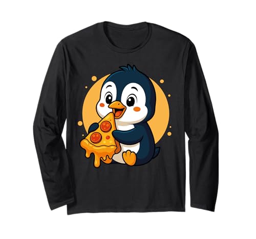 Lustiger Pinguin isst Pizza Grafik Jungen Mädchen Pinguin-Liebhaber Langarmshirt Lustiger Pinguin isst Pizza Grafik Jungen Mädchen Pinguin-Liebhaber Langarmshirt von Penguin Eating Pizza Graphic Design
