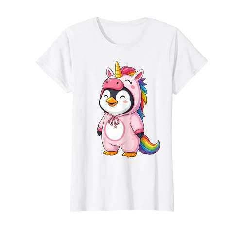 Kawaii Pinguin im Einhorn Kostüm für Mädchen Kinder Pinguin T-Shirt von Penguin In Unicorn Costume Kawaii Design