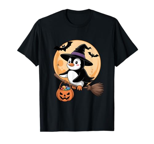 Pinguin Hexenhut Kürbis Halloween Kostüm Herren Damen Kinder T-Shirt von Penguin Lover Halloween Party Wear