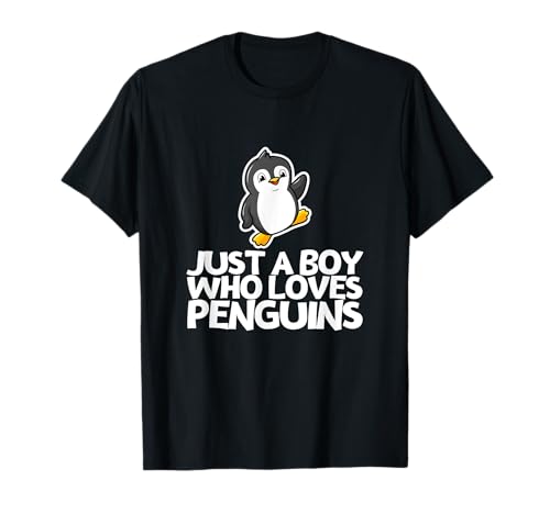 Just A Boy Who Loves Penguins Lustiger Pinguin T-Shirt von Penguin Teacher Gifts For Him And For Mom