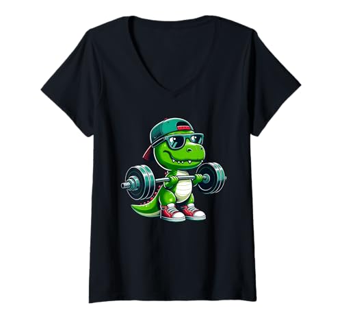 Damen Cooler Pinguin-Gewichtheber Gym Fitness Cartoon T-Shirt mit V-Ausschnitt Damen Cooler Pinguin-Gewichtheber Gym Fitness Cartoon T-Shirt mit V-Ausschnitt von Penguin Workout Fitness Gym Cartoons