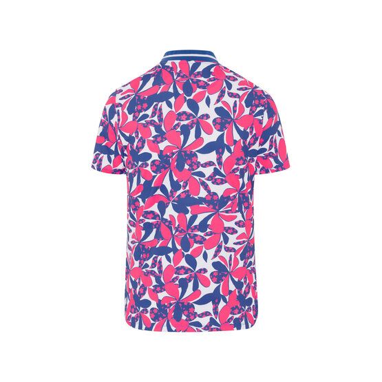 Penguin Floral Printed with Striped Rib Mock Neck Halbarm Polo mehrfarbig von Penguin