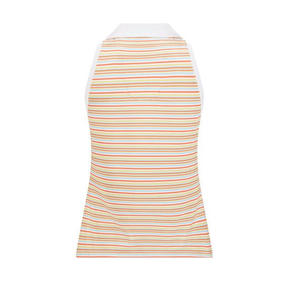 Penguin Ribbed Fine Line Stripe ohne Arm Polo weiß von Penguin