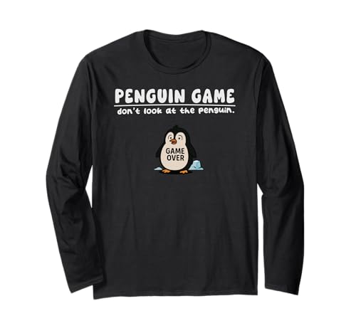 Lustiges Pinguin-Spiel Don't Look Game Over Boys Girls Kids Langarmshirt von PenguinAxis1