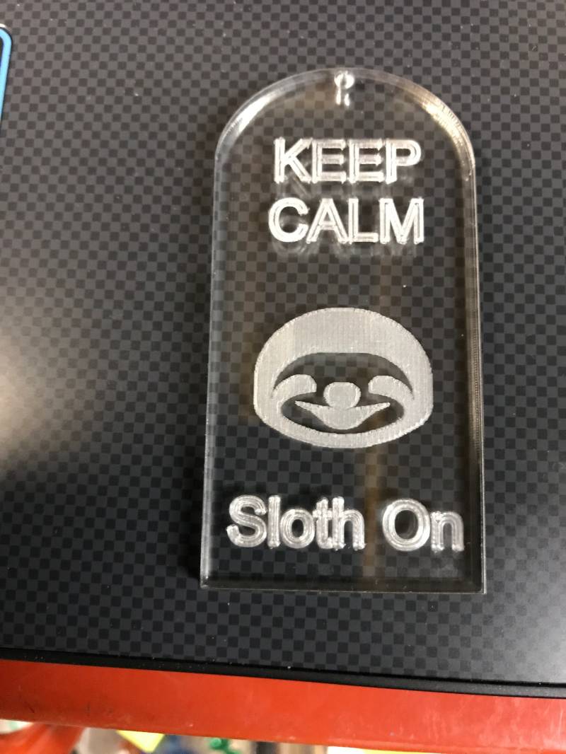 Acryl - "Keep Calm & Sloth On" Schlüsselanhänger von PeninsulaGiftsShop