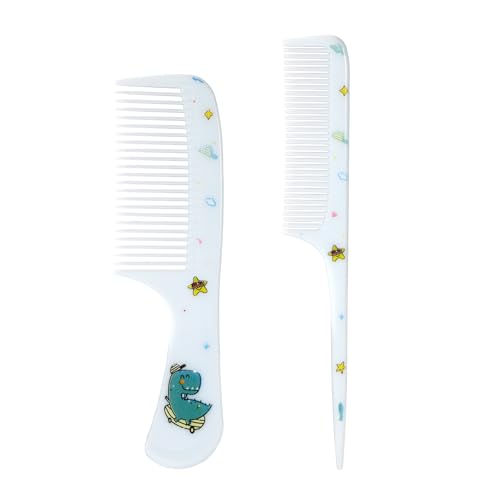 2 Stück Süße Kamm-Set für Mädchen, Feinzahnkamm & Stielkamm, Mini Kunststoffbürste für Kinder Frauen Alle Haartypen (Dinosaurier) von Penitue