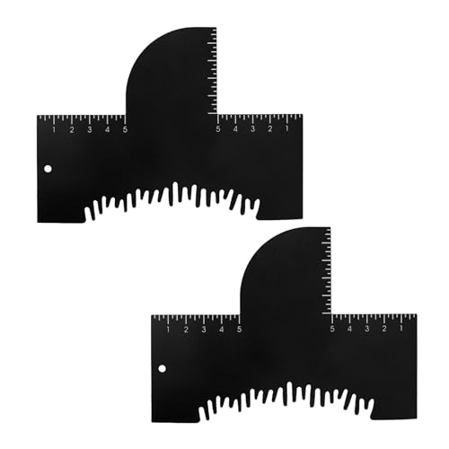 2stk Friseur-Verbesserungskarten mit Messindikatoren, Wiederverwendbares Werkzeug zur Haarlinien- und Bartformung zur Farbspray-Kantenausrichtung für Bart- und Haarstyling für Männer (Schwarz) von Penitue