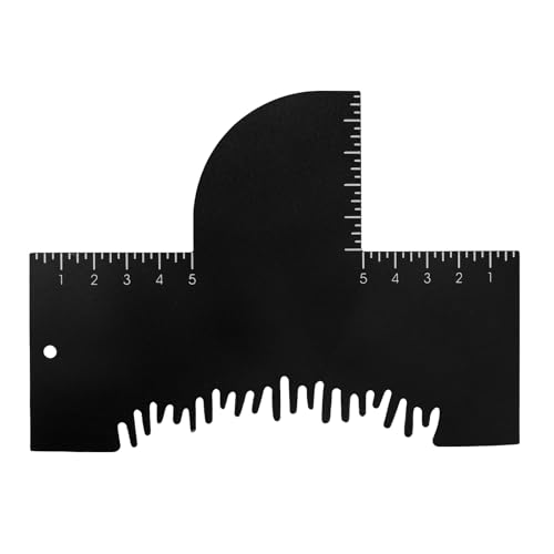Friseur-Verbesserungskarten mit Messindikatoren, Wiederverwendbares Werkzeug zur Haarlinien- und Bartformung zur Farbspray-Kantenausrichtung für Bart- und Haarstyling für Männer (Schwarz) von Penitue