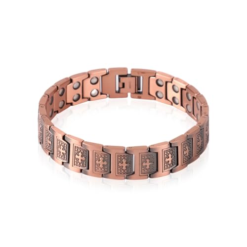 Penitue Kupfer Kreuzarmband Mann, Kupfer Magnetarmband mit 46 Magneten Verstellbares Herrenschmuckgeschenk von Penitue