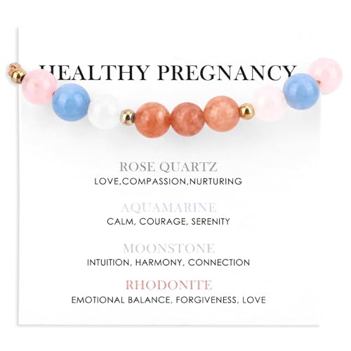 Schwangerschaftsgeschenke für Werdende Mama, Gesundes Schwangerschaftsarmband Naturstein Schmuck Spirituelle Armbänder für Damen von Penitue