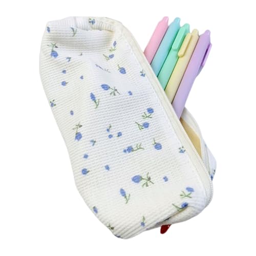 Penlimly Geblümtes Federmäppchen, geblümtes Federmäppchen,Kosmetiktasche Süße Bleistifttasche - Stiftetasche, Make-up-Organizer, kleine Aufbewahrungstasche, Schreibwaren-Organizer für von Penlimly