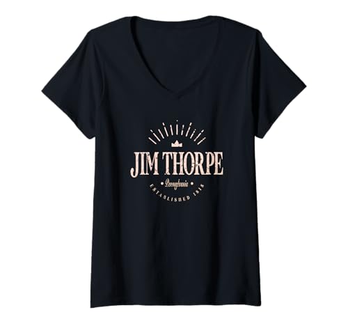 Damen Jim Thorpe Pennsylvania Modern – Jim Thorpe PA T-Shirt mit V-Ausschnitt Damen Jim Thorpe Pennsylvania Modern – Jim Thorpe PA T-Shirt mit V-Ausschnitt von Pennsylvania Contemporary Designs