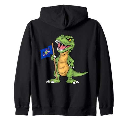 Pennsylvania Lover Kinder Dinosaurier Liebhaber USA Pennsylvania Flagge Kapuzenjacke von Pennsylvania Gifts For Men & Women