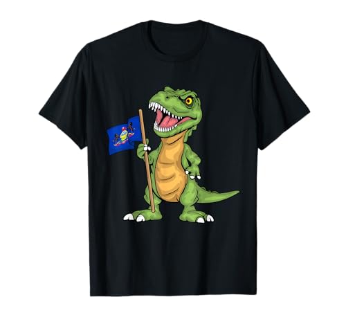 Pennsylvania Lover Kinder Dinosaurier Liebhaber USA Pennsylvania Flagge T-Shirt von Pennsylvania Gifts For Men & Women