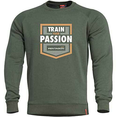 Pentagon Herren Hawk Sweatshirt Train Your Passion Camo Green Größe L von Pentagon