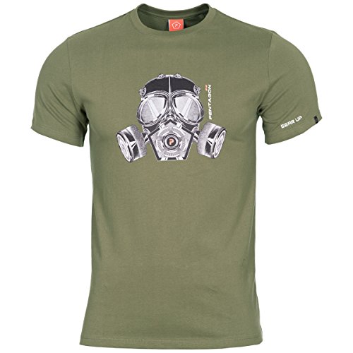 Pentagon T-Shirt Gas-Mask Oliv, L, Oliv von Pentagon