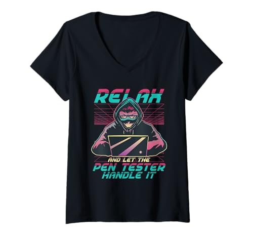 Damen Penetration Tester Pentesting Let The Pen Tester Handle It T-Shirt mit V-Ausschnitt Damen Penetration Tester Pentesting Let The Pen Tester Handle It T-Shirt mit V-Ausschnitt von Pentester Pentesting Stifttester