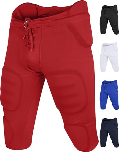 Penveer Integrierte Fußballhose für Erwachsene – Herren-Fußball-Trainingshose mit integrierten Polstern, Rot/Ausflug, einfarbig (Getaway Solids), 3XL von Penveer