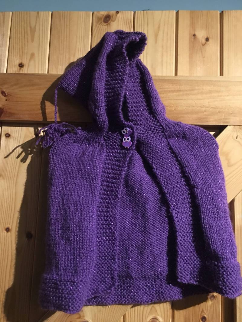 Hand Made Cape in Sparkle Lila Alter 12 - 18 Monate Pixie Poncho von PenybontStores