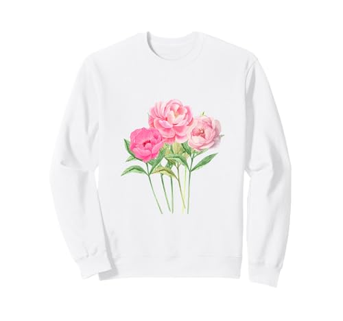 Pfingstrosenblume – Blumenstrauß aus Pfingstrosen für Damen und Mädchen Sweatshirt von Peonies Flowers designs