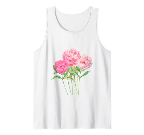 Pfingstrosenblume – Blumenstrauß aus Pfingstrosen für Damen und Mädchen Tank Top von Peonies Flowers designs