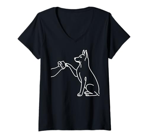 Damen Human and Dog Paw Fist Bump Dog Lover German Shepherd T-Shirt mit V-Ausschnitt Damen Human and Dog Paw Fist Bump Dog Lover German Shepherd T-Shirt mit V-Ausschnitt von People Hand Dog's Paw Bump Hand
