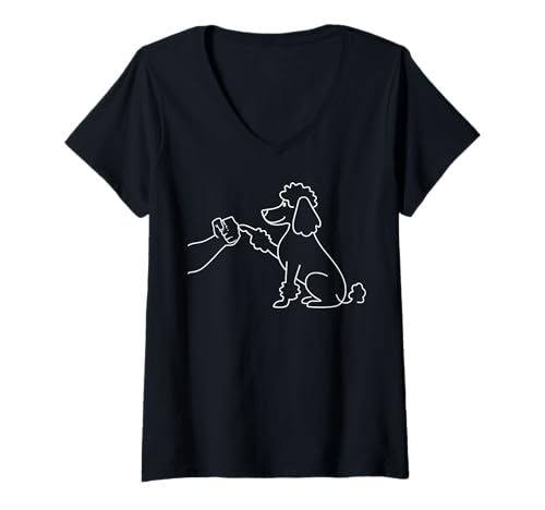 Damen Human and Dog Paw Fist Bump Dog Lover Poodle T-Shirt mit V-Ausschnitt Damen Human and Dog Paw Fist Bump Dog Lover Poodle T-Shirt mit V-Ausschnitt von People Hand Dog's Paw Bump Hand