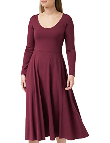 People Tree Damen Bianca Dress Kleid, Burgundy, 8 von People Tree