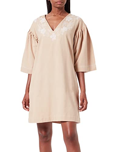 People Tree Damen Clarice Embroidered Tunic Shirt, Stone, 12 von People Tree