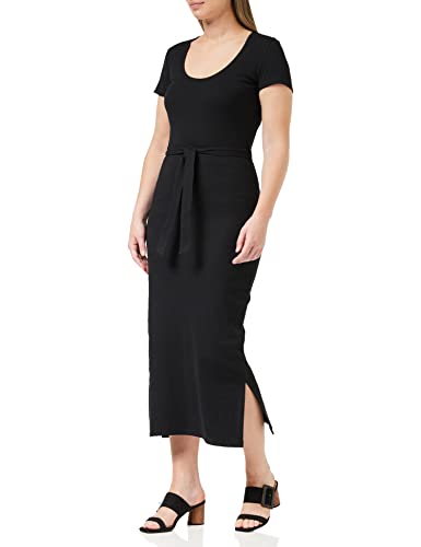 People Tree Damen Corrie Geripptes Lässiges Kleid, Schwarz, 38 von People Tree