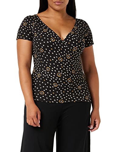 People Tree Damen Kaveri Shibori Print Top, Mehrfarbig auf Schwarz, 42 von People Tree