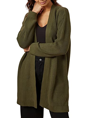 People Tree Damen Linden Strickjacke, Khaki, 34 von People Tree