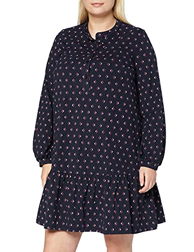 People Tree Damen Sahana Weave Print Dress Lssiges Kleid, Navy, 40(UK 14, US 10) von People Tree