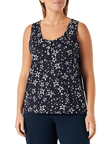 People Tree Damen Stars Pyjama Vest Pyjamaoberteil, Navy, 14 von People Tree