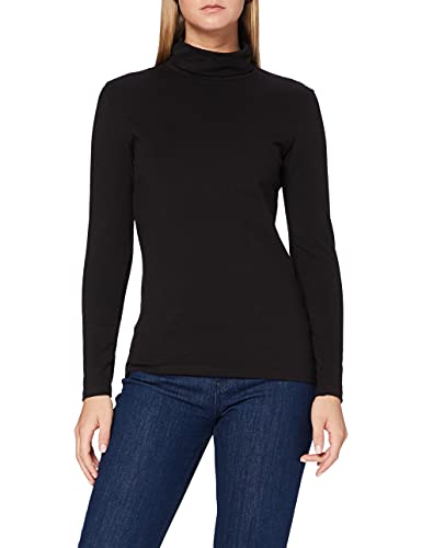 Peopletree Damen Laila Roll Neck Top Rollkragenpullover, Schwarz (Black Bk), 34 (Herstellergröße: 8) von People Tree