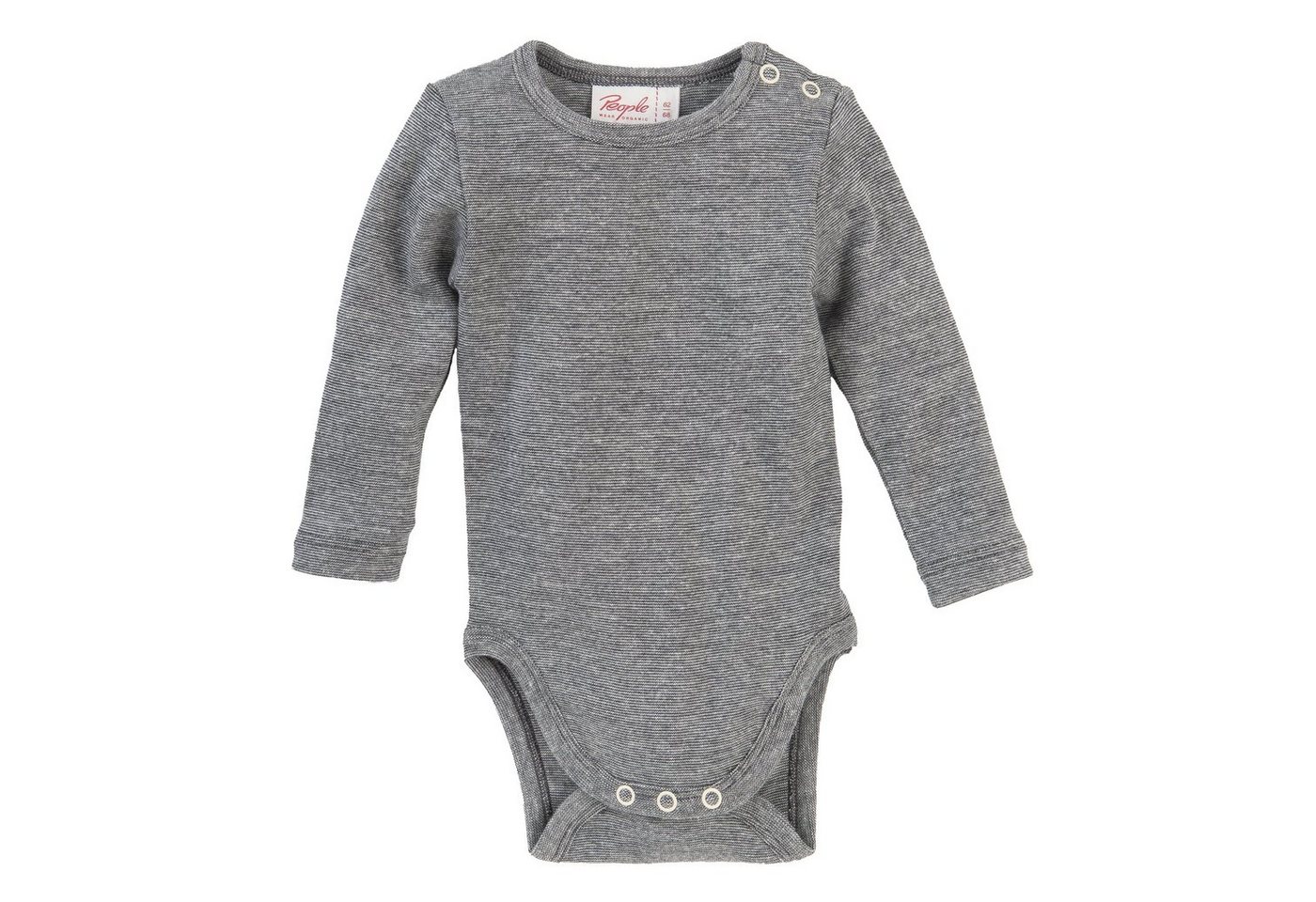 People Wear Organic Body Langarm Baby Body, Meliert Bio Baumwolle & Bio Wolle von People Wear Organic