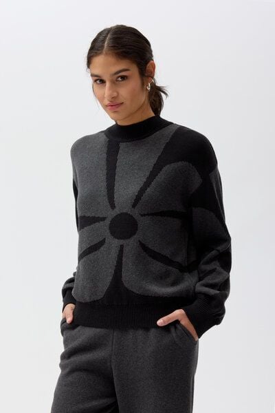 People Wear Organic Jacquardstrick Pullover, schwarz gemustert, Bio-Baumwolle People Wear Organic Jacquardstrick Pullover, schwarz gemustert, Bio-Baumwolle von People Wear Organic